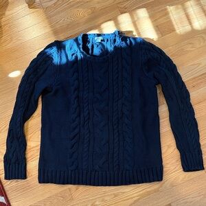 L.L. Bean navy cable knit sweater